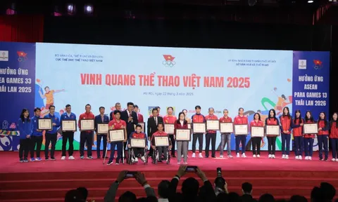 Chương trình Vinh quang Thể thao Việt Nam 2025: Tôn vinh 26 tập thể, cá nhân tiêu biểu