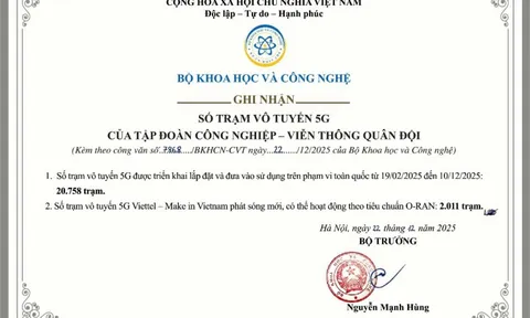 Bộ Khoa học và Công nghệ ghi nhận Viettel hoàn thành cam kết triển khai mạng 5G