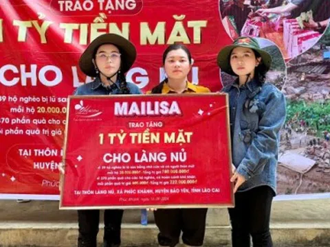 "Bà trùm thẩm mỹ viện" Mailisa công khai trao tận tay 1 tỷ tiền mặt cho bà con làng Nủ