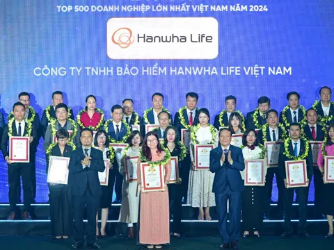 Hanwha Life thăng hạng trong top 500 Doanh nghiệp lớn nhất Việt Nam năm 2024