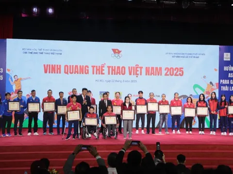 Chương trình Vinh quang Thể thao Việt Nam 2025: Tôn vinh 26 tập thể, cá nhân tiêu biểu