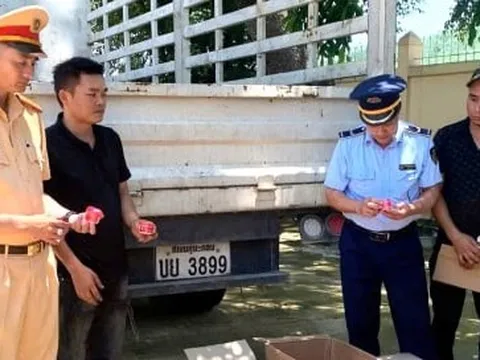 Phát hiện xe tải chở hơn 1.200 lọ kem dưỡng da không rõ nguồn gốc ở Nghệ An