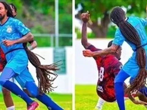 Kỳ lạ: Cầu thủ đá vòng loại World Cup với bộ tóc dài tới gần… gót chân