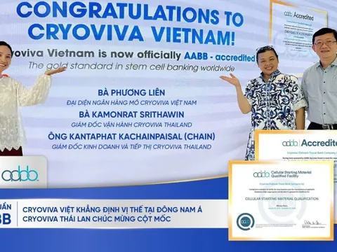 Cryoviva Vietnam đạt chứng nhận AABB, tiêu chuẩn lưu trữ toàn cầu