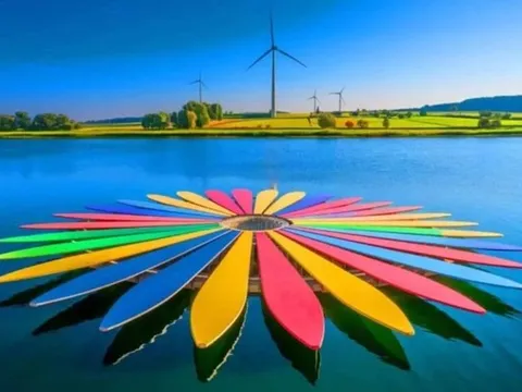 Bông hoa súng đa sắc màu từ turbine điện gió “đã nghỉ hưu”