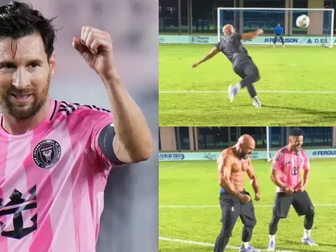 Vệ sĩ của Messi gây chú ý với siêu phẩm vô lê