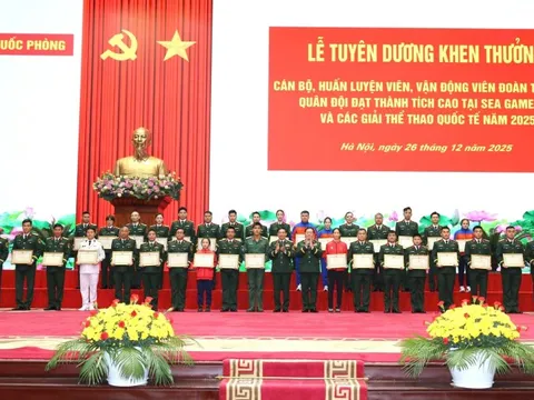 Tuyên dương đoàn thể thao Quân đội đạt thành tích cao năm 2025